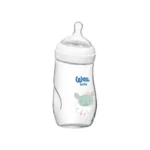 Wee Baby Heat Resistant Glass Feeding Bottle, 260 ml - Clear