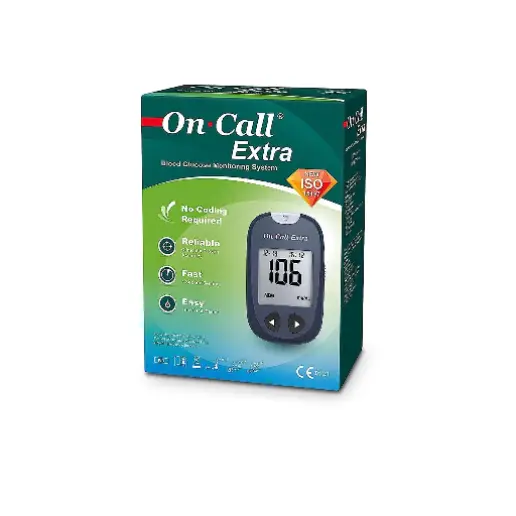 ACON On Call Extra Blood Glucose Monitoring System with 25 Free Test Strip, Life Time Warranty