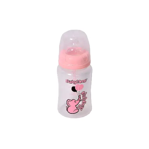 Baby Time Baby Accessories BT076 PP Wide Neck Bottle 150 cc pink elephant 1.0 Piece