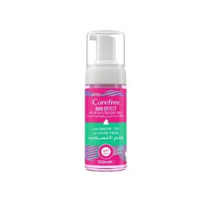 CAREFREE Daily Intimate Cleansing Mousse Duo Effect with Green Tea and Aloe Vera, 150 ml