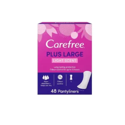 CAREFREE Plus Large Panty Liners, Light Scent - Pack of 48