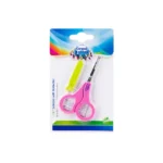 Canpol babies Round Tip Baby Nail Scissors with Cover, Blue-pink