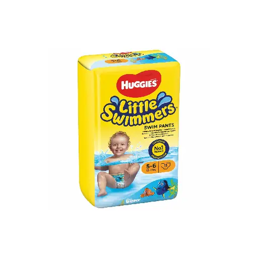 Huggies Little Swimmers, Swim Nappies, Size 5-6 - 11 Pants - Maximum Protection Swimming Nappies With Leak Guards - All-Round Stretchy Waistband