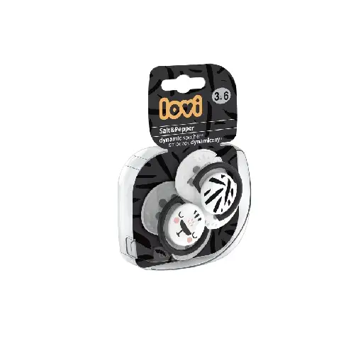 LOVI Dynamic Soothers 22_878 Salt & Pepper collection age 3-6m-pack 2pcs-each soother has its cover (1) LOVI Dynamic Soothers 22/878 Salt & Pepper collection age 3-6m-pack 2pcs-each soother has its cover