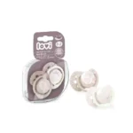 LOVI Soother 0-2 Months, Baby Dummies with Silicone Teat, Dynamic Tip, Baby Shower Girl Collection, 2 Pieces