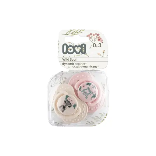 LOVI Soother 0-3 Months, Baby Dummies with Silicone Teat, Dynamic Tip, Wild Soul Girl Collection, 2 Pieces, Rose LOVI Soother 0-3 Months, Baby Dummies with Silicone Teat, Dynamic Tip, Wild Soul Girl Collection, 2 Pieces, Rose
