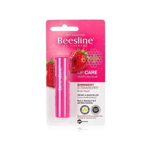Beesline lip care shimmery strawberry 4 gm drahmedelezaby