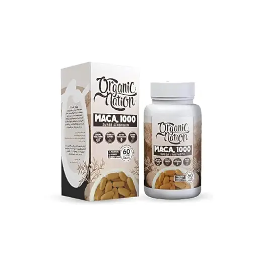 Organic Nation | Maca Tablets | Natural | Vegan | Non-GMO | Mood Enhancer | Sportsmen and Health Professionals | 60 Coated Tablets