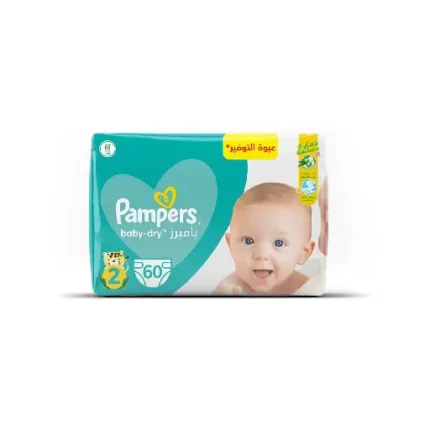 Pampers New Baby-Dry Diapers, Size 2, Mini, 3-8kg, 60 Count