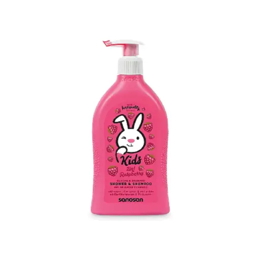 Sanosan Kids Shampoo and Shower Gel with Raspberry Scent, 400 ml