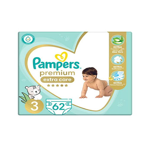 Pampers Premium Care Diapers, Size 3, 610 kg, 62 Count drahmedelezaby