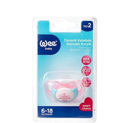 Wee Baby 173 Silicone Butterfly Shaped Soother - Pink - Image 1