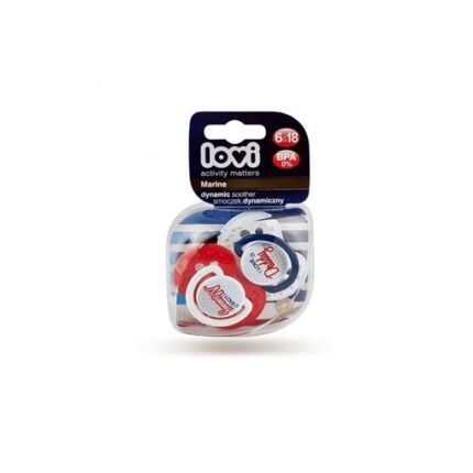 Lovi 022821 2 Piece Dynamic Marine Soother- Red and Blue +6M - Image 1