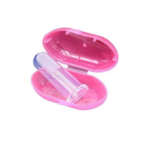 True finger toothbrush with a pink box to store the brush +0 transparent color