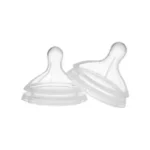 Wee Baby 148 Natural Feeling Silicone Nipple for Bottle, 2 Pieces - Clear