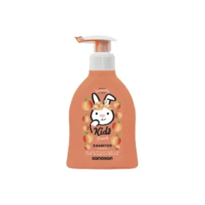 sanosan Shampoo Peach for Children and Babies 200 ml - Hair Shampoo with Organic Olive Extract & Milk Protein - Hair Care, Hair Shampoo for Child Baby