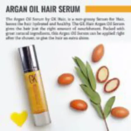 GK HAIR Global Keratin 100% Organic Argan Oil Anti Frizz Hair Serum (50 ml) - Image 2