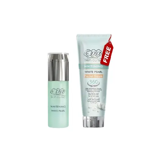 EVA SKIN CLINIC WHITE PEARL DAY CREAM 50ML + FACIAL SCRUB 100ML FREE