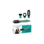 VGR V-493 Hair Dryer Brush 4 in 1 Hot Air Brush for Drying/Curling/Straightening, One-Step Blow Dryer Brush & Volumizer with Ceramic Coating 3 Temperature Settings Detachable Design for Travel - GREEN