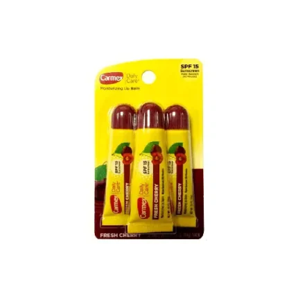 Carmex Fresh Cherry Lip Balm Medicated - 3 pieces