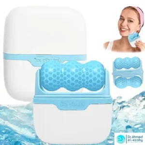 2-in-1 Ice Roller for Face Skin Care Tool Personal Skin Cooling Ice Derma Roller Therapy Tools, Cold Facial Ice Roller Massager for Eye Puffiness, Migraine, TMJ Pain Relief & Minor Injury (BLUE+Pink)