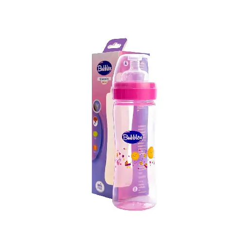 Bubbles Classic feeding bottle without hand 270ml Rose