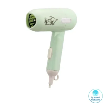 Mini Foldable Hair Dryer, 450W, Green - 8859 - Image 2