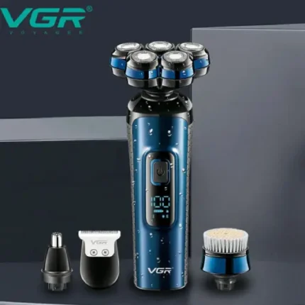 VGR Electric Shaver, 4 in 1, Rechargeable, LED Display, Blue, V-386 - Image 2