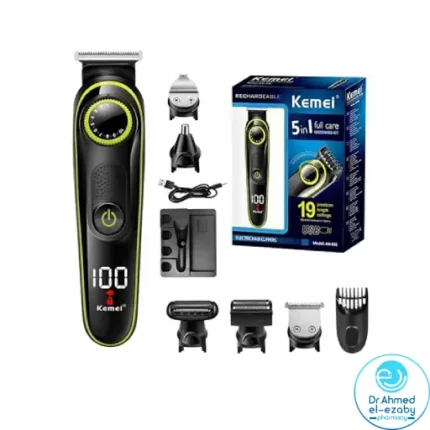 KEMEI KM-696 5 in 1 electric HAIR SHAVER full care grooming kit. Professional Body Ear Nose Hair - Image 3