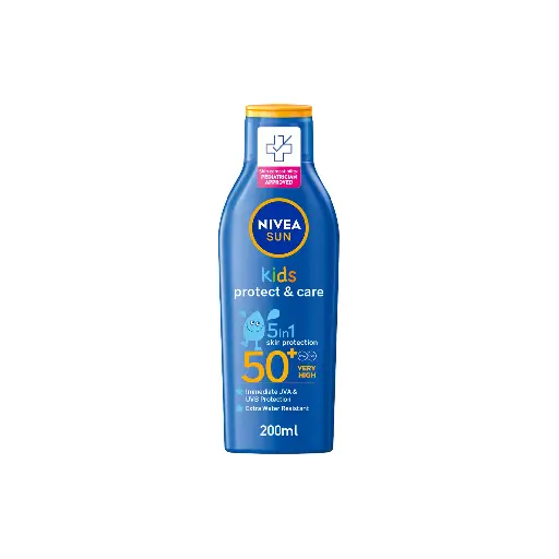 NIVEA SUN Kids Lotion, UVA & UVB Protection, Protect & Play Moisturizing, SPF 50+, 200ml