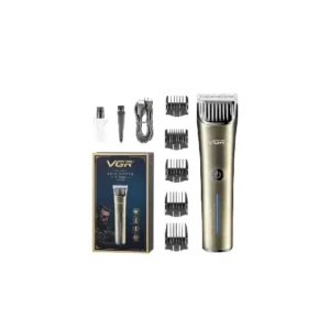 VGR V-669 Premium Metal Housing Salon Series Pro Li Outliner Cordless Hair Clipper with Dual Motor Grooming Kits T-Blade Close Cutting Trimmer for Men Clipper Runtime: 200 min 2000 mAh Li-ion Battery