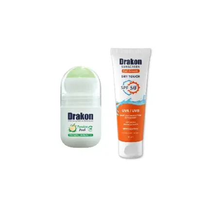 DRAKON Whitening Roll-On Dedorant Lollypop Candy+Drakon Sunscreen Gel Cream 60ml