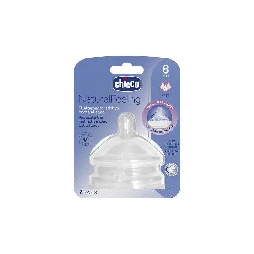 Chicco Naural feeling Teat 6M+ Fast Flow 2Pcs Silicone