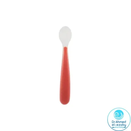 Chicco Softly Silicone Spoon 6M+, Red color - Image 2