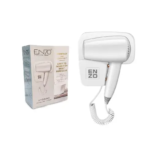 Enzo professional Hair Dryer, 1600 Watt, White - EN-6005