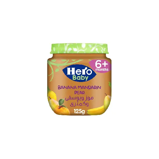 Hero Baby Mandarin And Banana With Pear jar, 125 gm