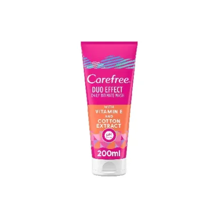 CAREFREE Duo Effect Daily Intimate Wash with Vitamin E 200 ml