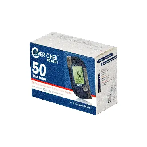 Clever Chek–TD-4231 Blood Glucose Test Strips (50Strips)