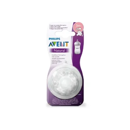 AVENT Philips Natural Baby Teat Adjustable Flow +3 Months Pack of 2