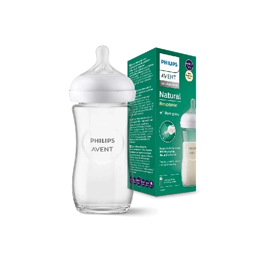 AVENT NATURAL Glass feeding bottle 240 mL(1m+)