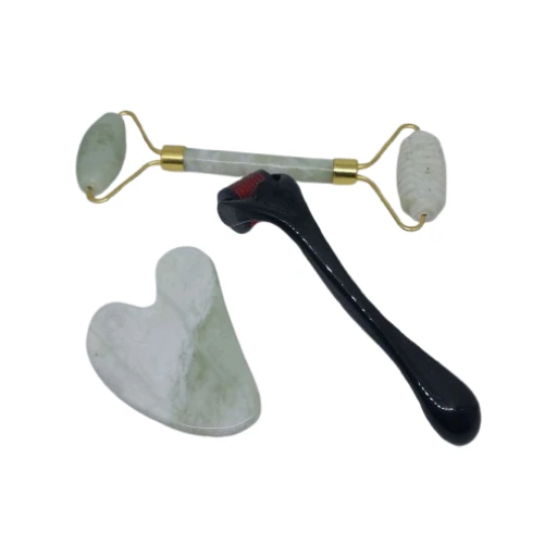 Jade Roller 3 in 1 Gua sha Scraping Facial Massage Tool and Derma Roller