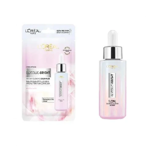 LOREAL GLYCOLIC-BRIGHT SERUM 30 ML+Gift mask