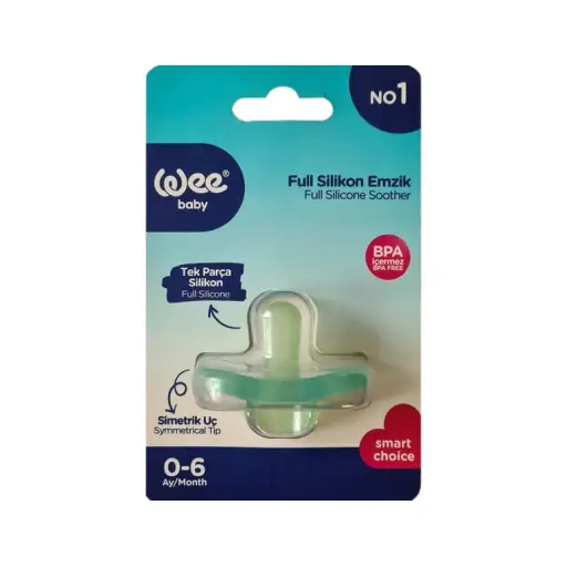 Wee Skata full silikon emzik soother 0-6m (1) Wee Skata full silikon emzik soother 0-6m
