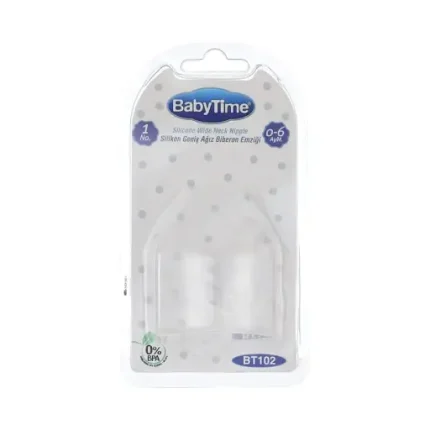 Baby time BT 102 SILICON WIDE NECK NIPPLE NO 1