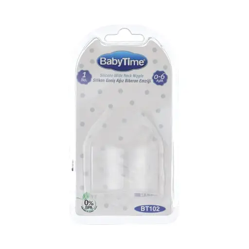 Baby time BT 102 SILICON WIDE NECK NIPPLE NO 1