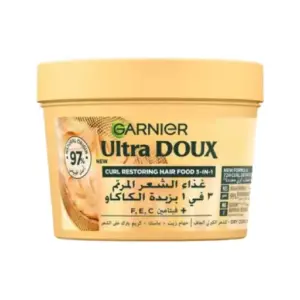 GARNIER ULTRA DOUX CURL RESTORIN HAIR FOOD CACOA BUTTER 390ML