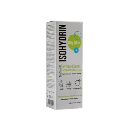 ISO HYDRIN HYDRA CLEAR ACNE SPOT CREAM GEL 50ML