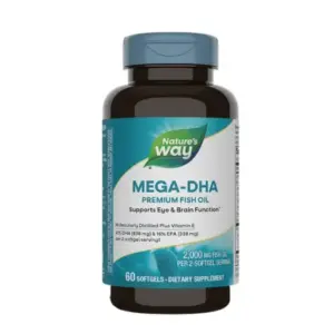 NATURES WAY MEGA DHA PREMIUM FISH OIL 2000 MG 60 SOFTGELS
