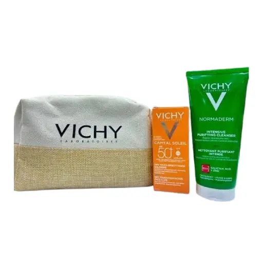 VICHY CAPITAL SOLEIL 50 SPF DRY TOUCH 50 ML+NORMADERM INTENSIV PURIFYING CLEANSER 200ML OFEER