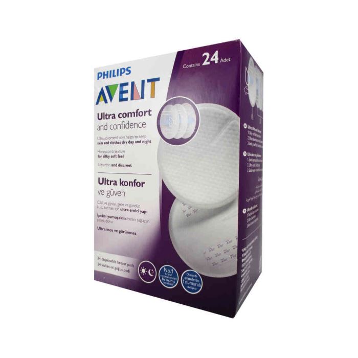 AVENT COMFORT WITH CONFIDENCE 24 BREAST PADS678